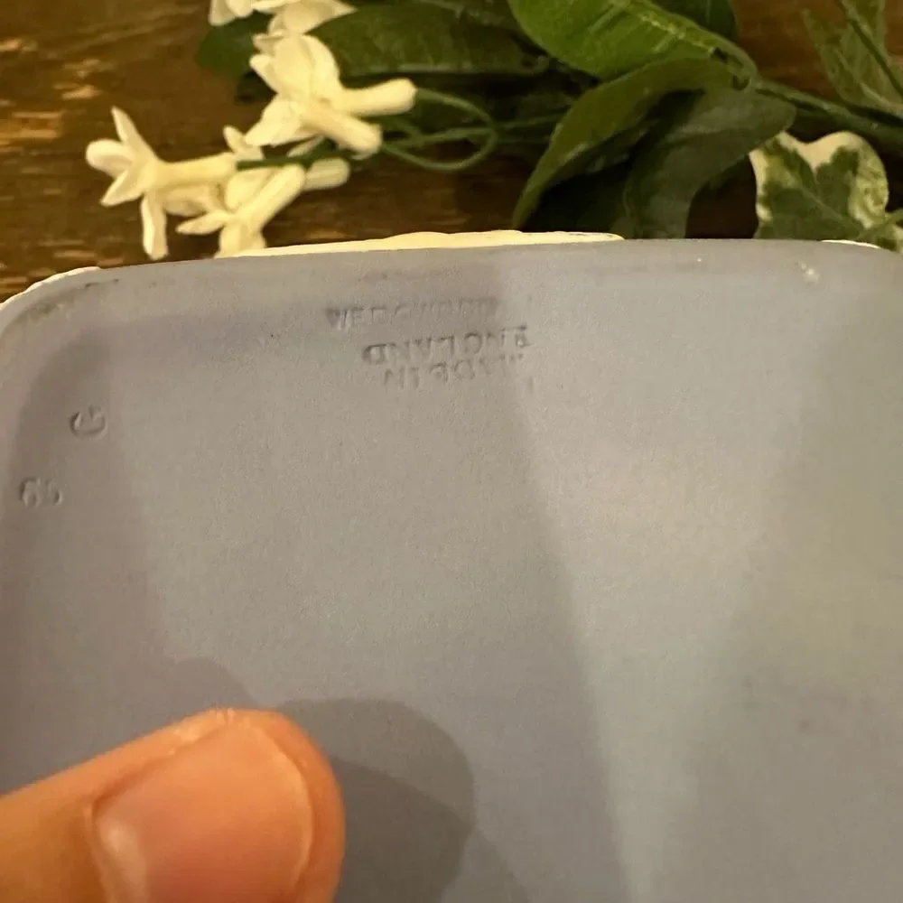 Wedgwood Vintage Jasperware Square Box w/Lid Greek Myth‎ Pale Blue